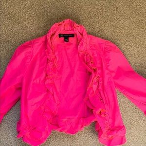 INC Pink Ruffled Cardigan